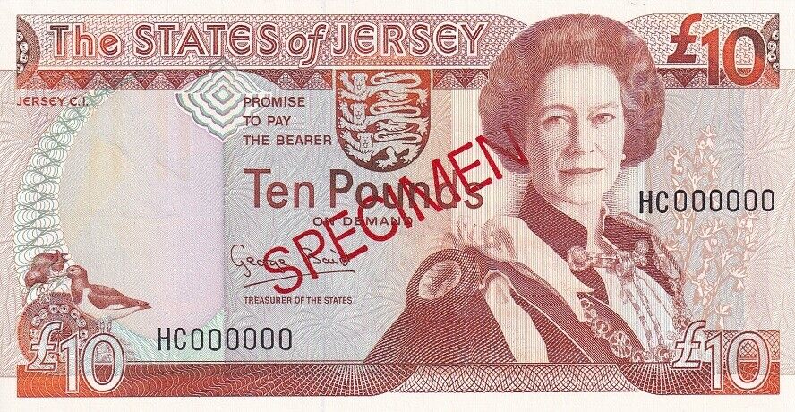 Jersey 10 Pound ND 1993 P 22 s SPECIMEN UNC
