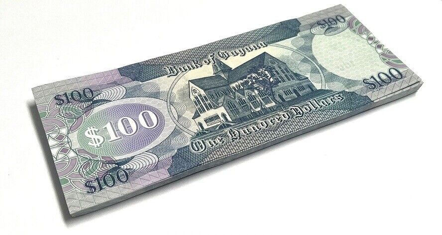 Guyana 100 Dollars 2022 P 36 e UNC Lot 25 PCS