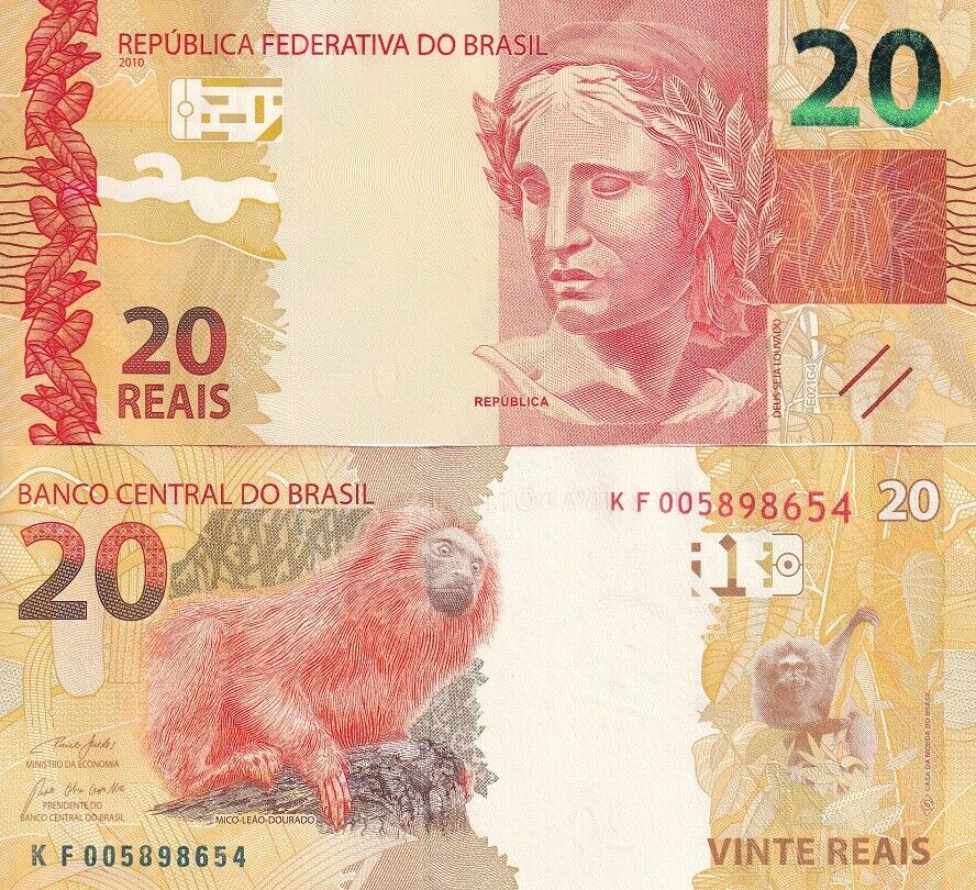 Brazil 20 Reais 2010 (2020) P 255 e UNC