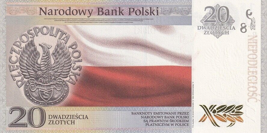 Poland 20 Zlotych 2018 P 192 UNC No FOLDER