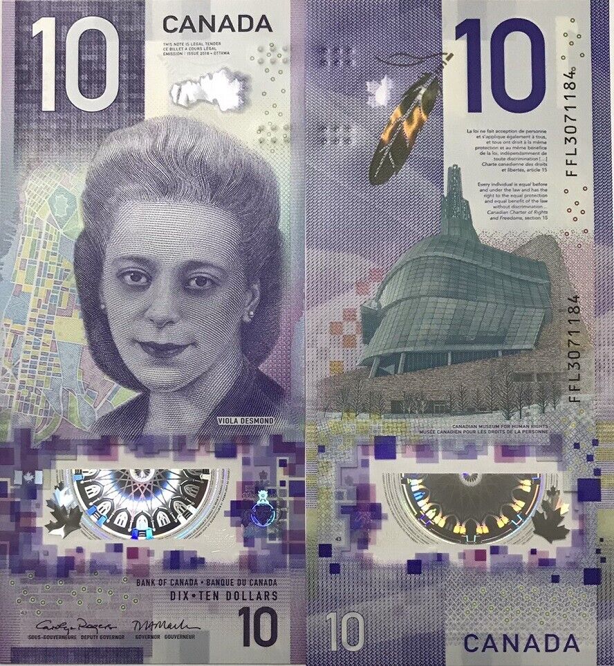 Canada 10 Dollars 2018 P 113 Polymer Rogers & Macklem UNC
