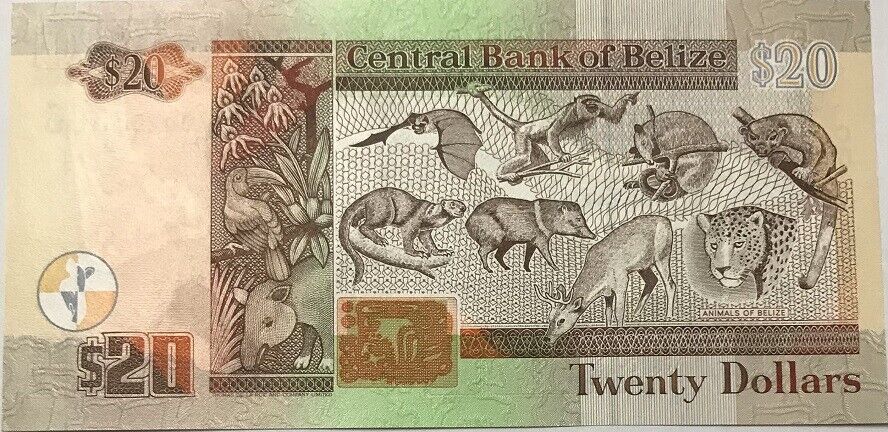 Belize 20 Dollars 2000 P 63 b UNC