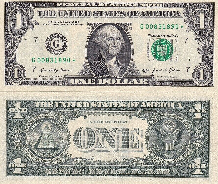 United States 1 Dollars USA 2021 P 549* Replacement Chicago IL "G" UNC