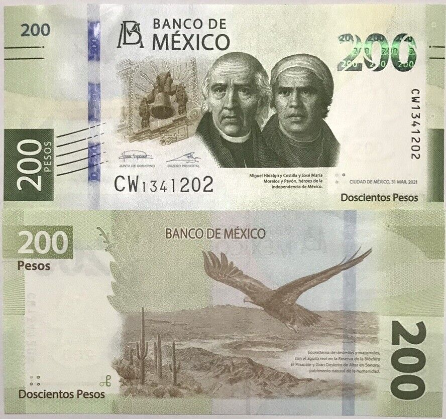 Mexico 200 Pesos 2022 Sign Irene Espinosa Random Series P 135 UNC