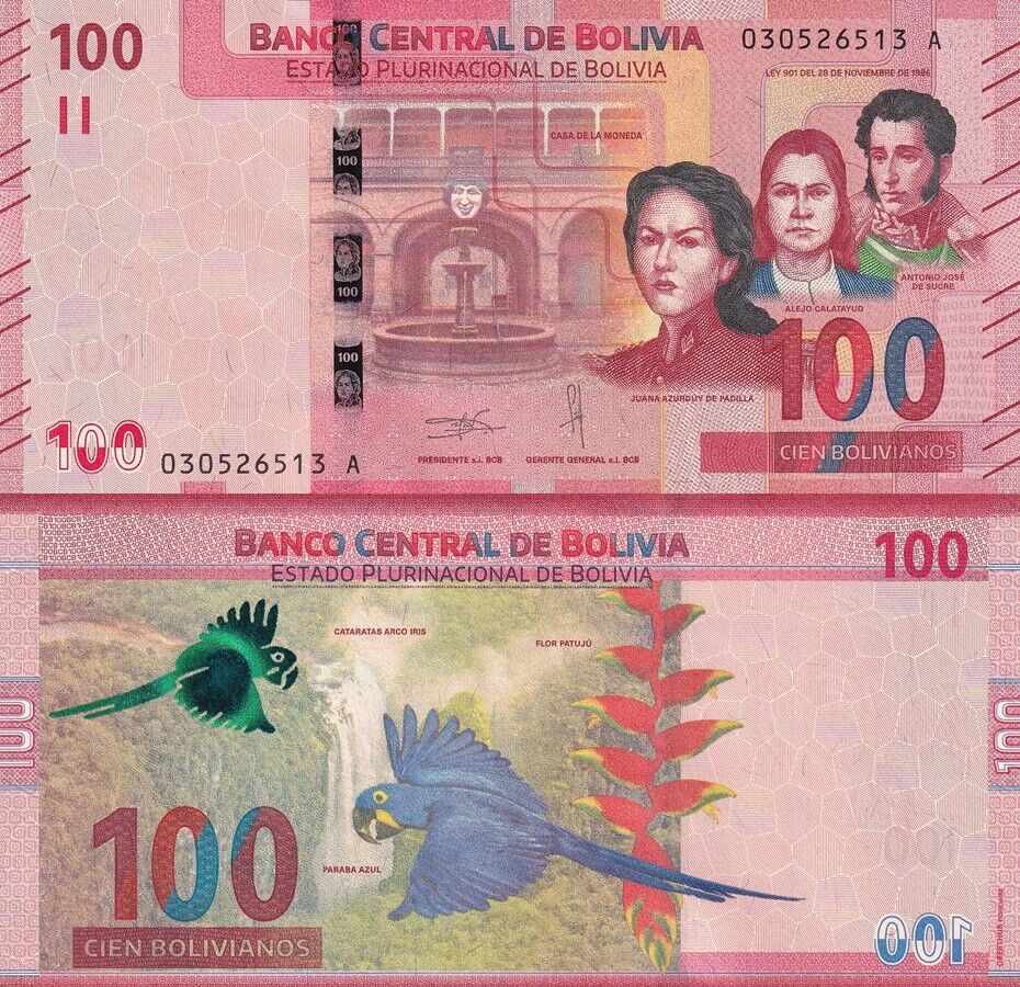 Bolivia 100 Bolivianos 2018 P 251 UNC