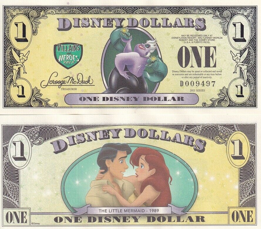 Disney 1 Dollar 2013 Series D Ursula Little Mermaid UNC