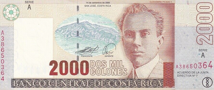 Costa Rica 2000 Colones 2005 P 265 UNC