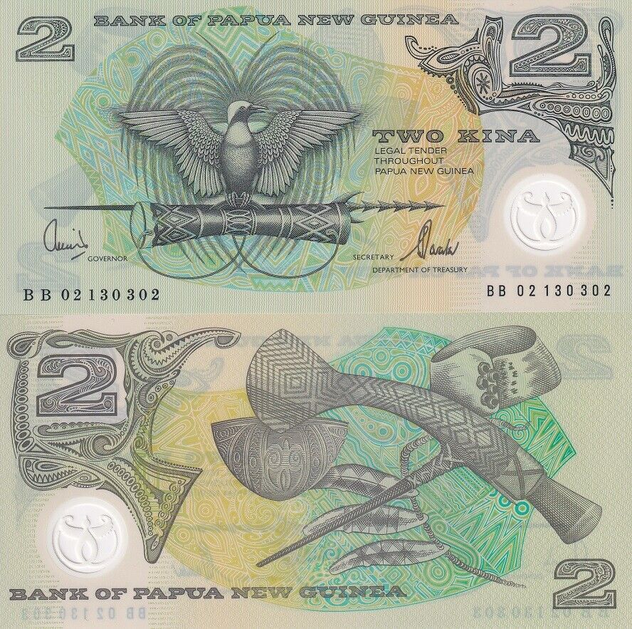 Papua New Guinea 2 Kina Polymer 2002 P 16 d UNC