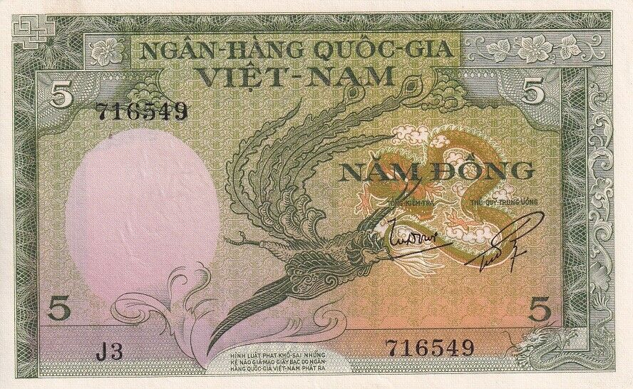 South Vietnam 5 DONG ND 1955 P 2 AUnc