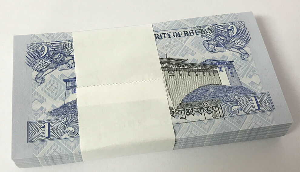 Bhutan 1 Ngultrum 2013 P 27 UNC Lot 100 PCS 1 Bundle