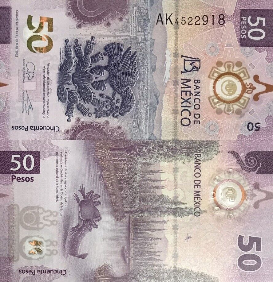 Mexico 50 Pesos 2022 Random Series P W133 UNC