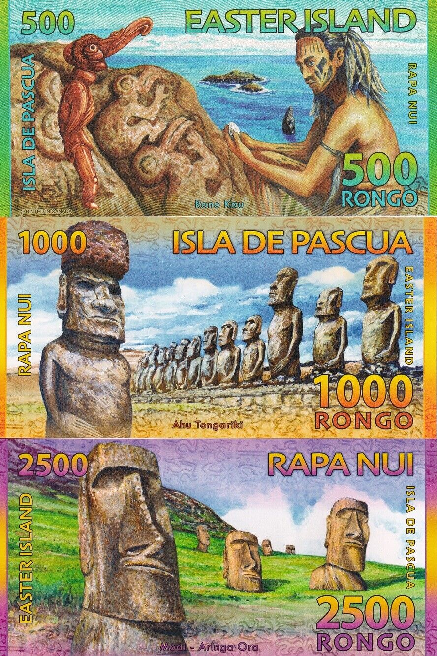 Easter Island Set 3 PCS 500 1000 2500 Rongo 2011-2012 Polymer Fantasy