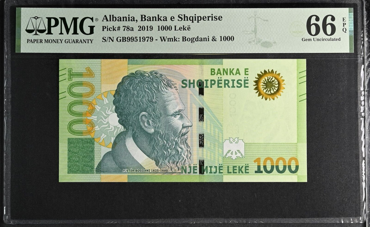 Albania 1000 Leke 2019 P 78 a Gem UNC PMG 66 EPQ