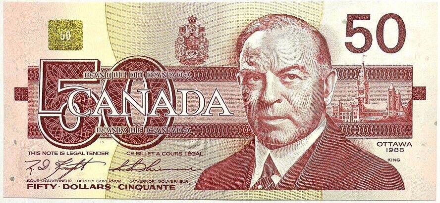 Canada 50 Dollars 1988 Sign Knight & Thiessen P 98 c AUnc