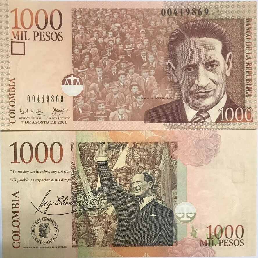 COLOMBIA 1000 PESOS 2001 P 450 a UNC
