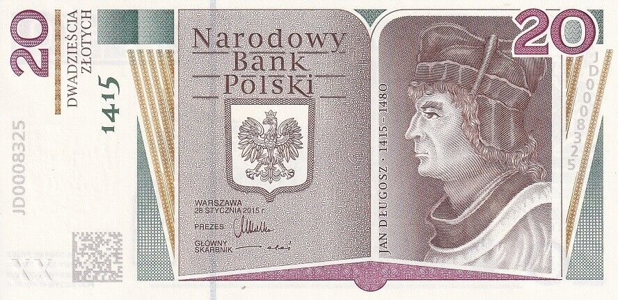 Poland 20 Zlotych 2015 P 188 Comm. UNC