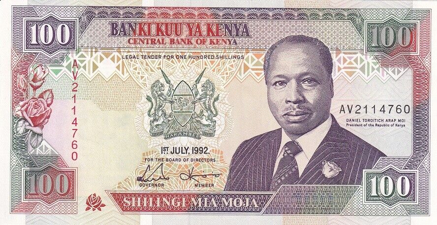 Kenya 100 Shillings 1992 P 27 e UNC