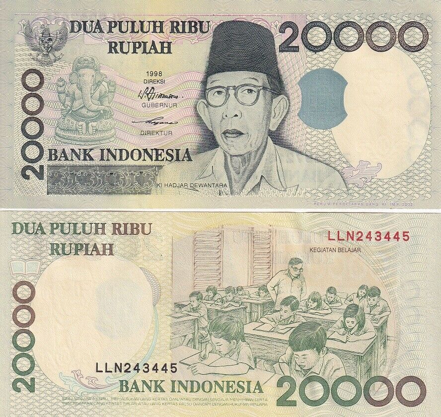 Indonesia 20000 Rupiah 1998/2002 P 138 e UNC