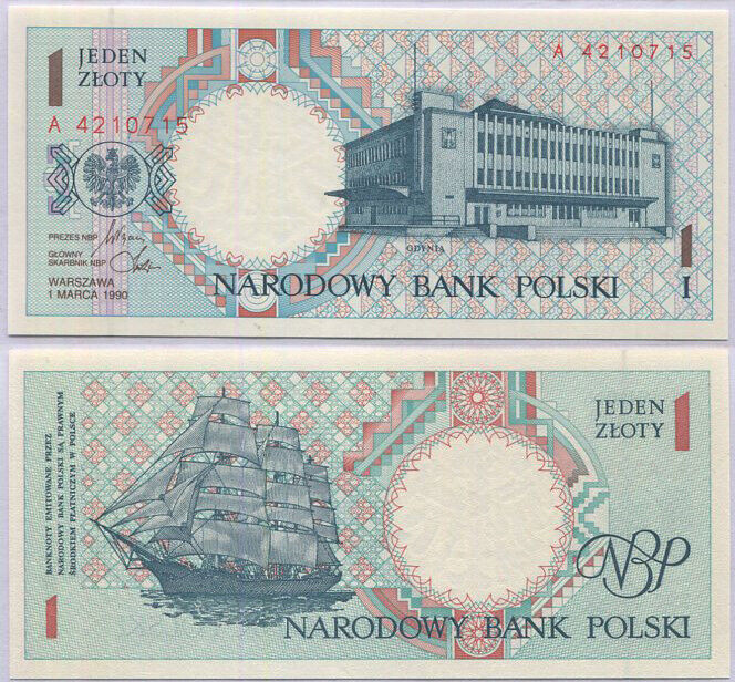 Poland 1 Zlotych 1990 P 164 UNC
