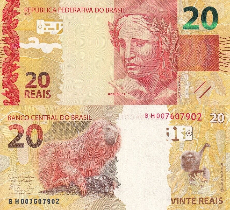 Brazil 20 Reais 2010 P 255 a UNC