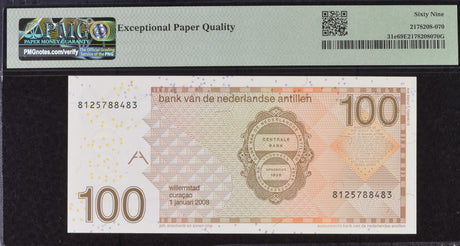 Netherlands Antilles 100 Gulden 2008 P 31 e Superb Gem UNC PMG 69 EPQ