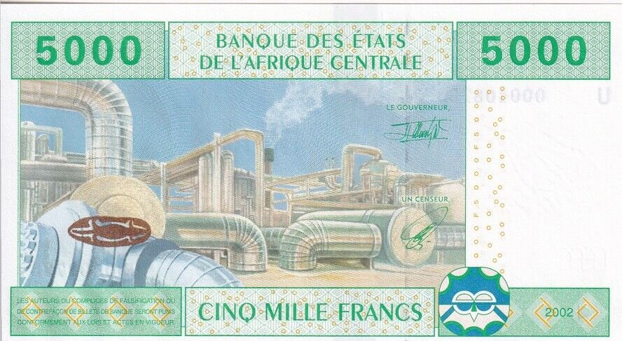 Central African States Cameroon 5000 Francs 2002 P 209Ua UNC