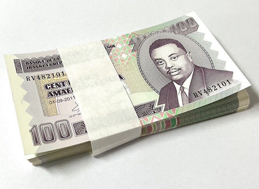 Burundi 100 Francs 2011 P 44 UNC LOT 100 PCS 1 Bundle