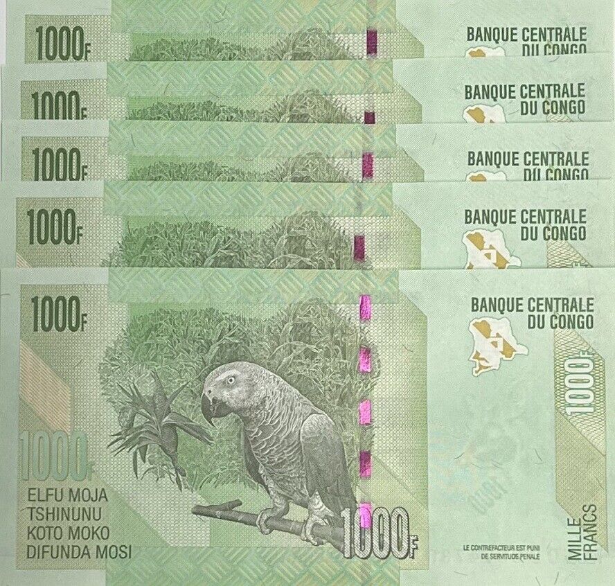 Congo 1000 Francs 2020 P 101 c UNC LOT 5 PCS