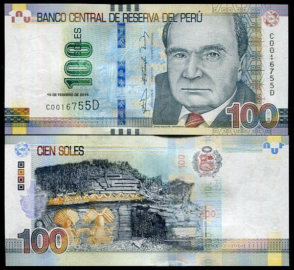 Peru 100 Soles 2015/2017 P 195 UNC