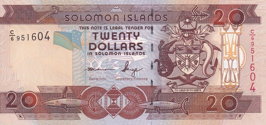 Solomon Islands 20 Dollars ND 2006 P 28 c/6 Prefix UNC