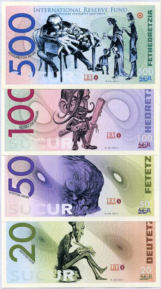 SUPER CURRENCY SET 4 PCS 20 50 100 500 DEUTETZIA SUCUR POLYMER FANTASY 2019 IRF