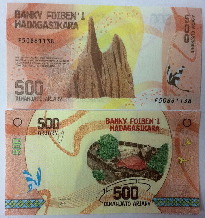 Madagascar 500 Ariary 2017 P 99 UNC Lot 100 Pcs 1 Bundle