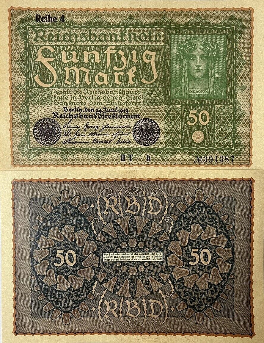 Germany 50 Mark 1919 " Reihe 4" P 66 UNC