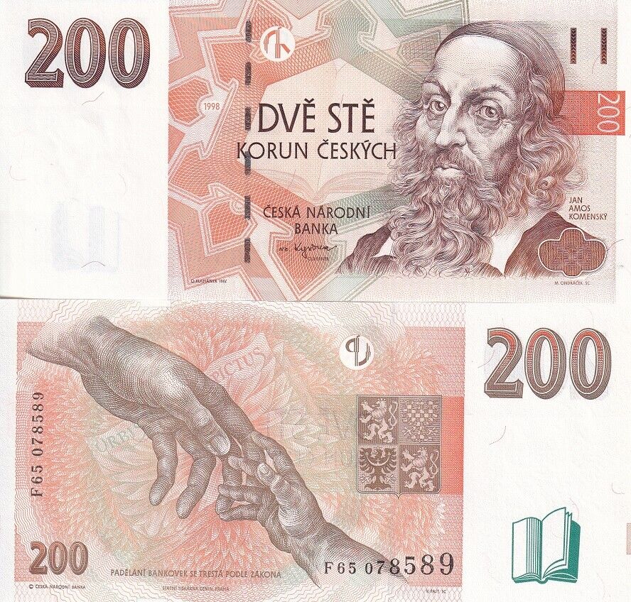 Czech Republic 200 Korun 1998 P 19 d UNC