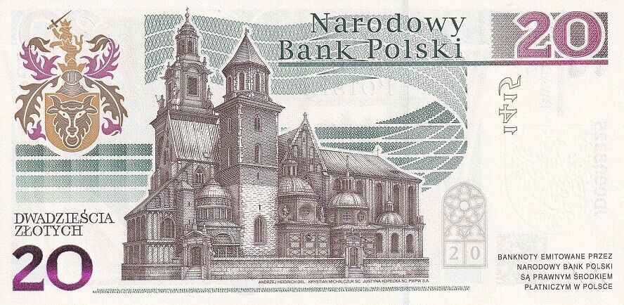 Poland 20 Zlotych 2015 P 188 Comm. UNC