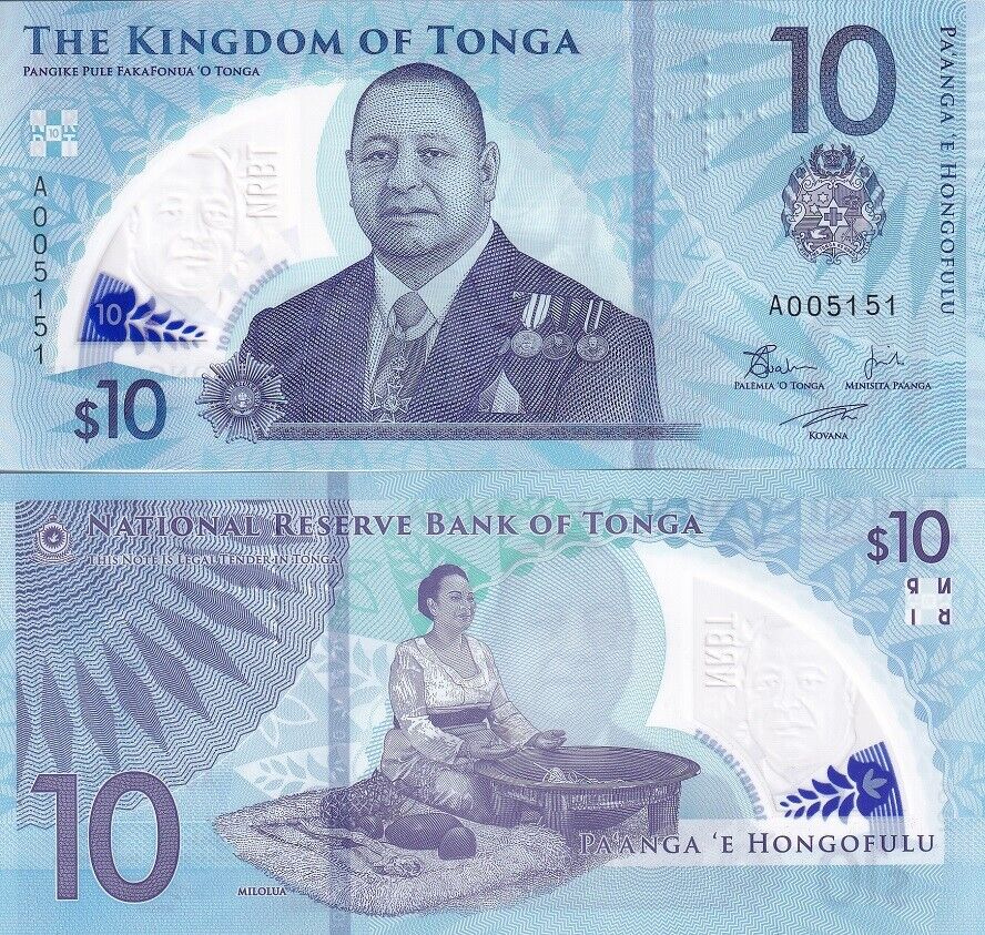 Tonga 10 Pananga 2023 2024 P 52 NEW Design Polymer UNC