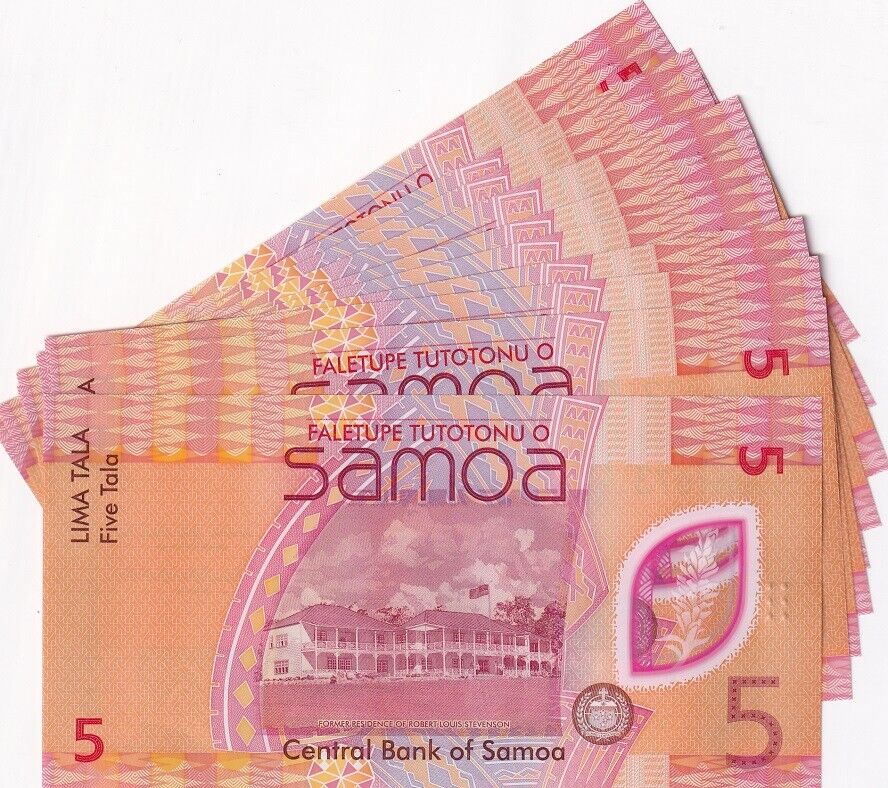 Samoa 5 Tala ND 2023 2024 P 47 Polymer LOT 10 UNC