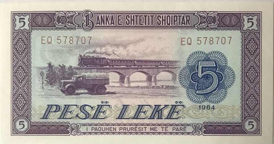 Albania 5 Leke 1964 P 35 UNC