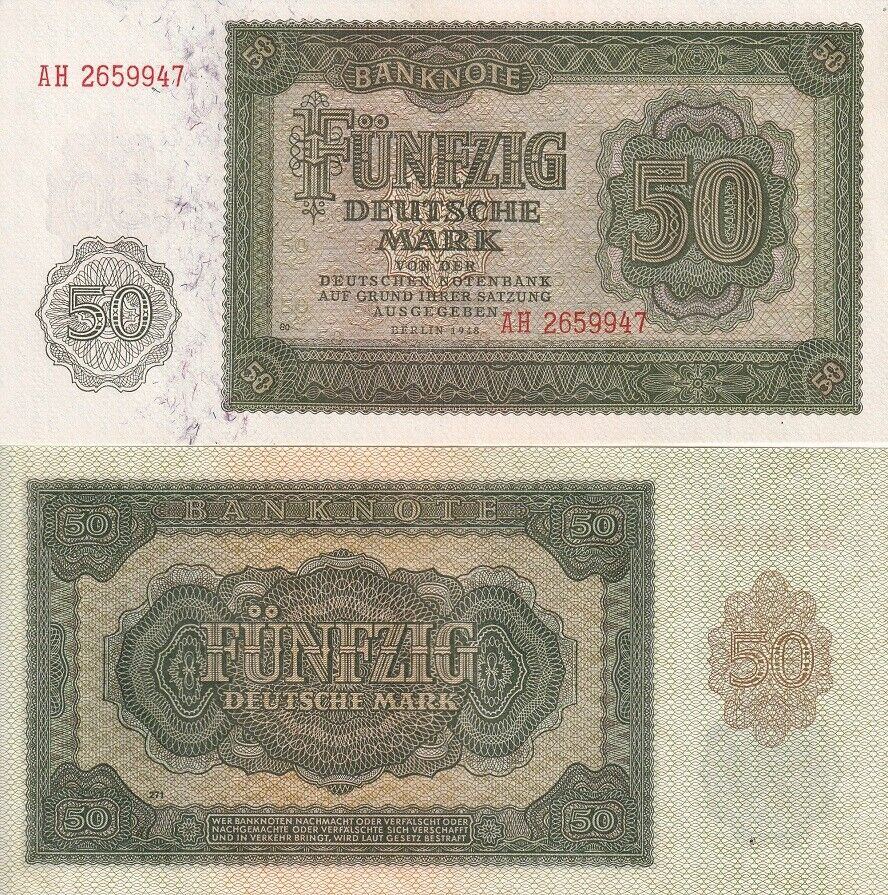 GERMANY Democratic 50 Deutsche MARK 1948 P 14 UNC