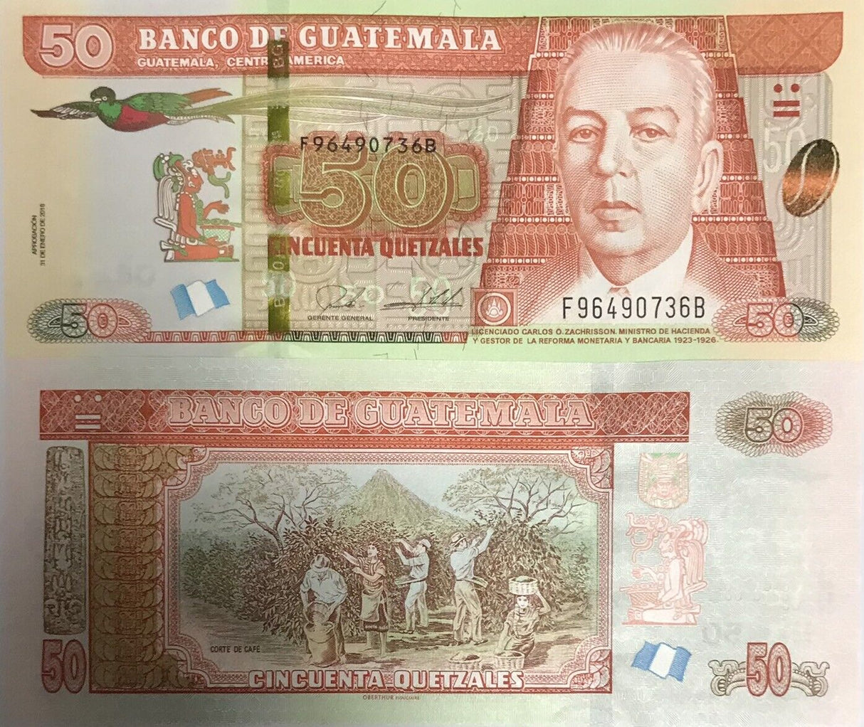 Guatemala 50 Quetzal 2018 P 125 c UNC