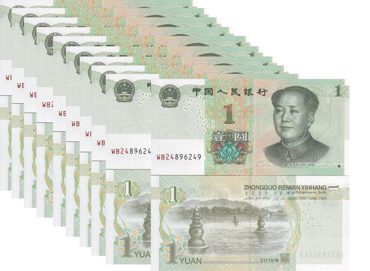 China 1 Yuan 2019 P 912 UNC LOT 10 PCS
