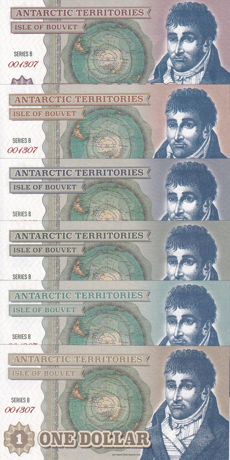 Bouvet island Set of 6 1 2 5 10 20 50 Dollars 2014 Antarctic Fantasy