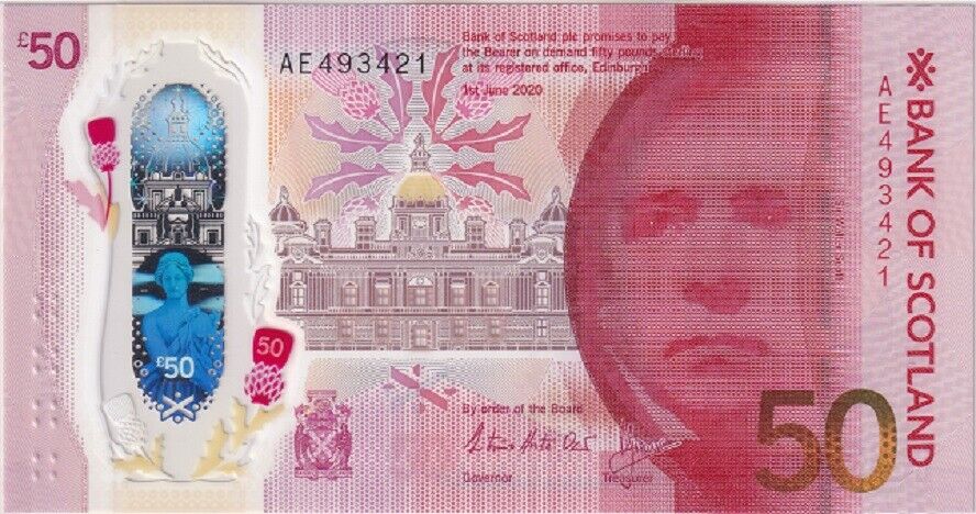 Scotland 50 Pounds 2020 P 134 Bank of Scotland Polymer P 134 UNC