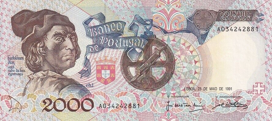 Portugal 2000 Escudos 1991 P 186 XF/AU