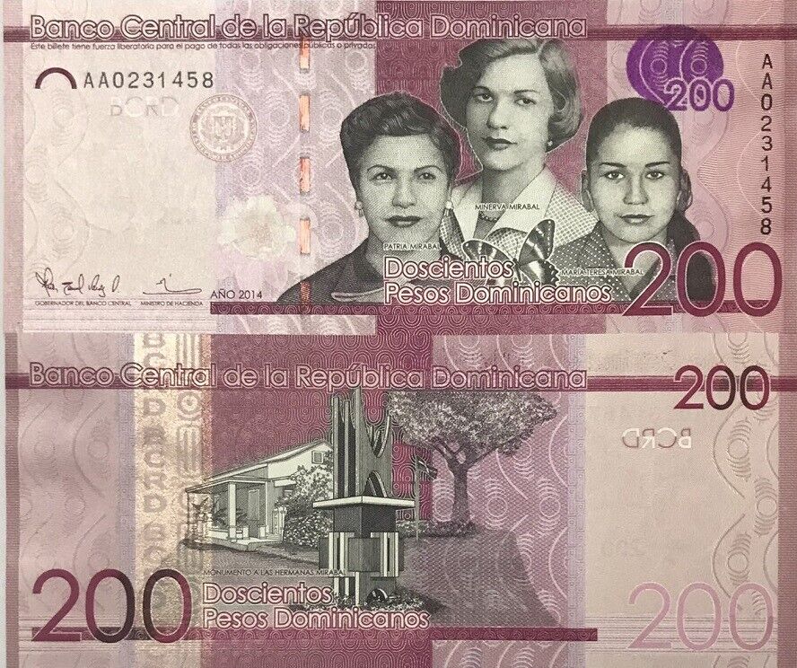 Dominican Republic 200 PESOS 2014 P 191 a UNC