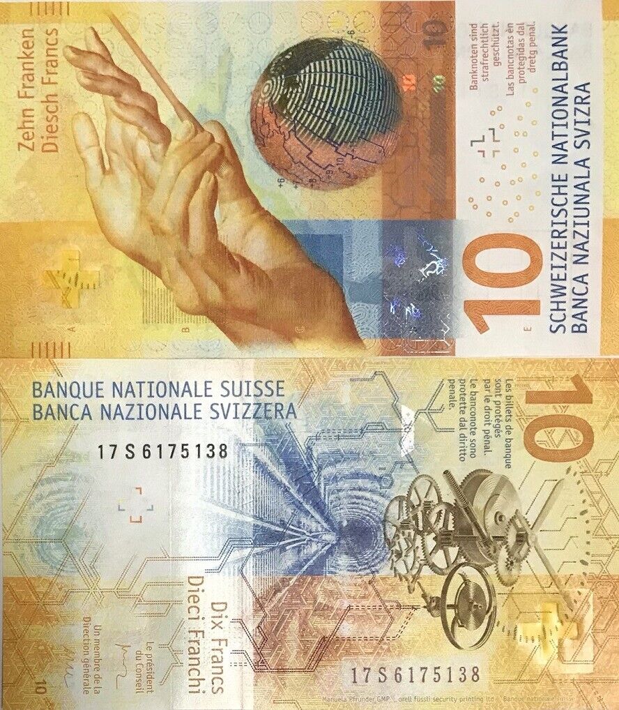 Switzerland 10 Franken 2017 P 75 Sign Studer & Maechler UNC