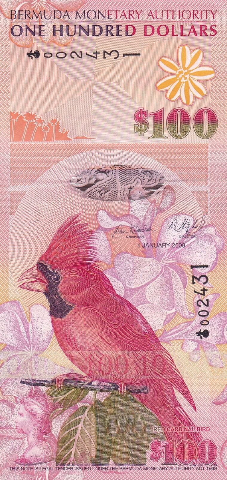 Bermuda 100 Dollars 2009 P 62 UNC
