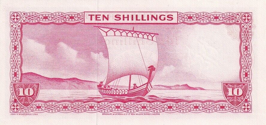 Isle of Man 10 Pounds ND 1961 P 24 UNC