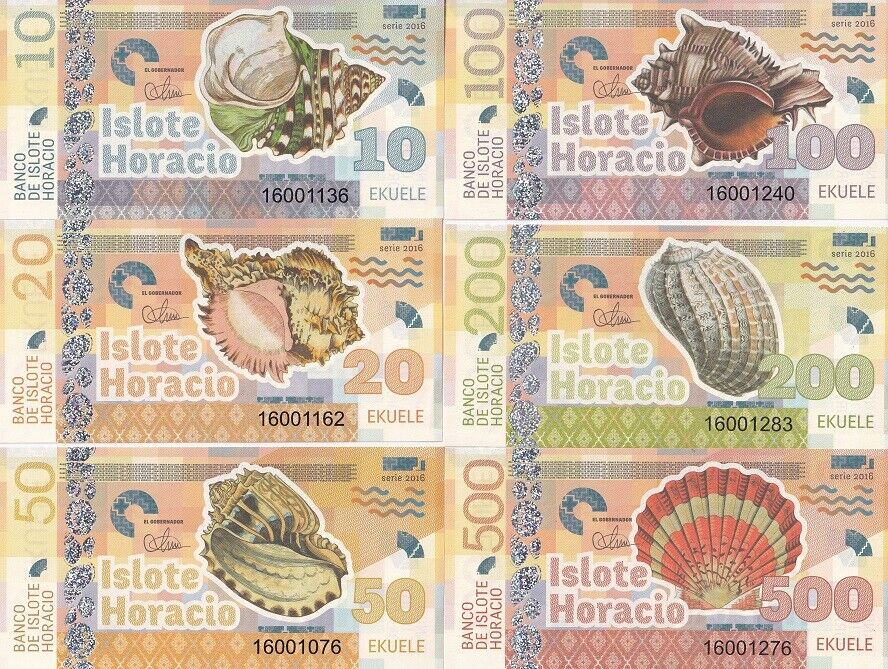 Island Horatio Set 6 10 20 50 100 200 500 Ekuele Shellfish Scallop Fantasy