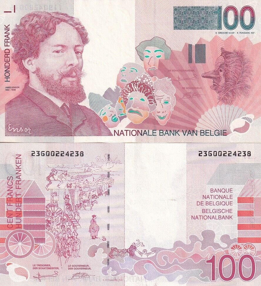 Belgium 100 Francs ND 1995-2001 P 147 XF/AU